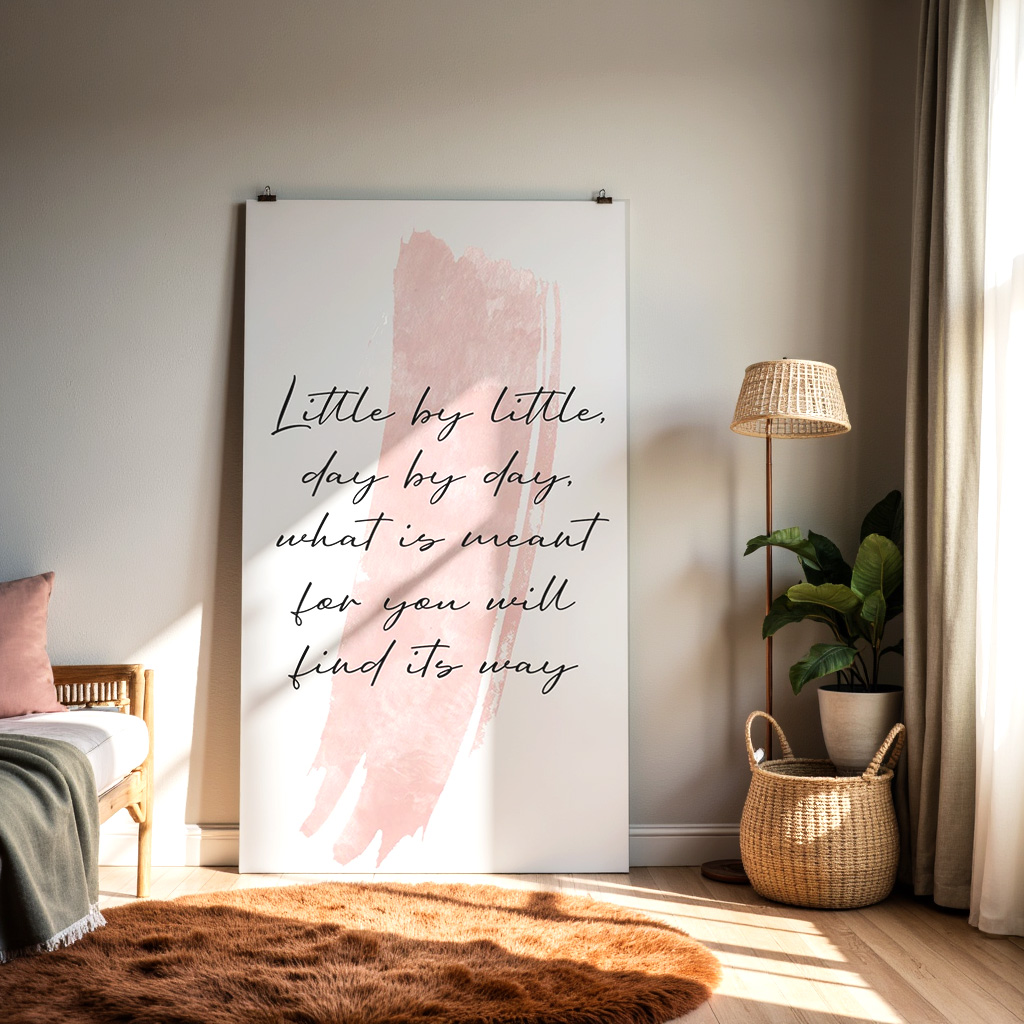 Motivational Quote Wall Art – “Little by Little, Day by Day” — alternate view