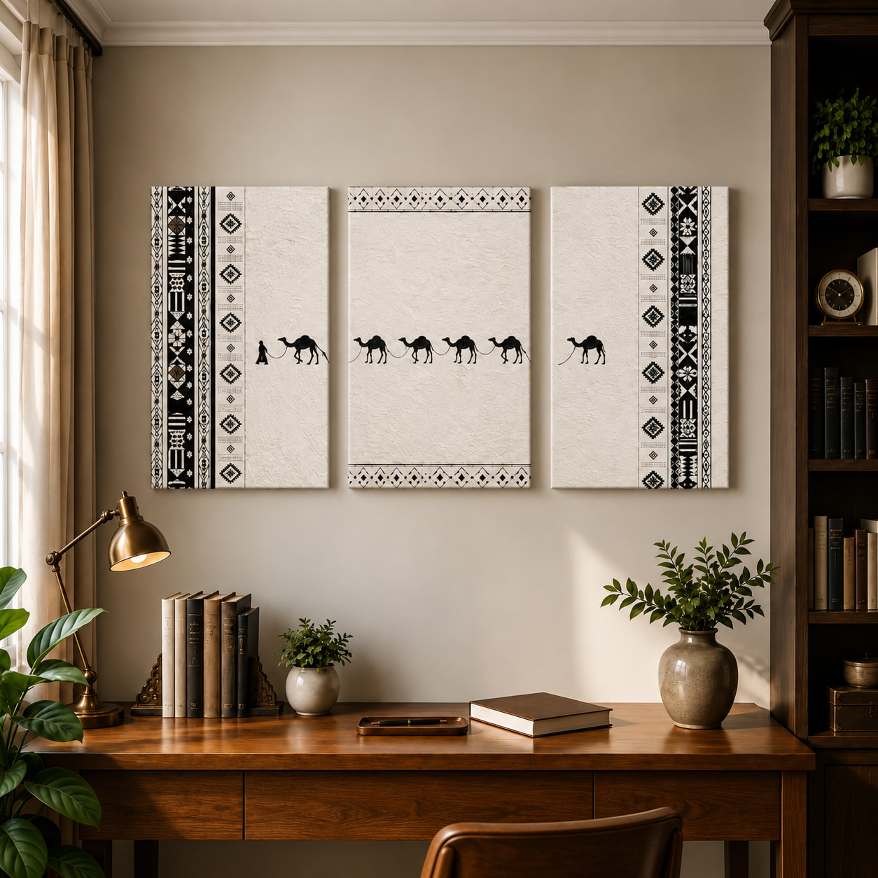 Boho Camel Desert Minimalist Wall Art Set of 3 — alternate view
