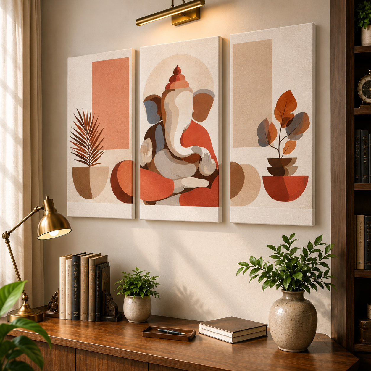 Sacred Botanical Ganesha Wall Art Set — alternate view